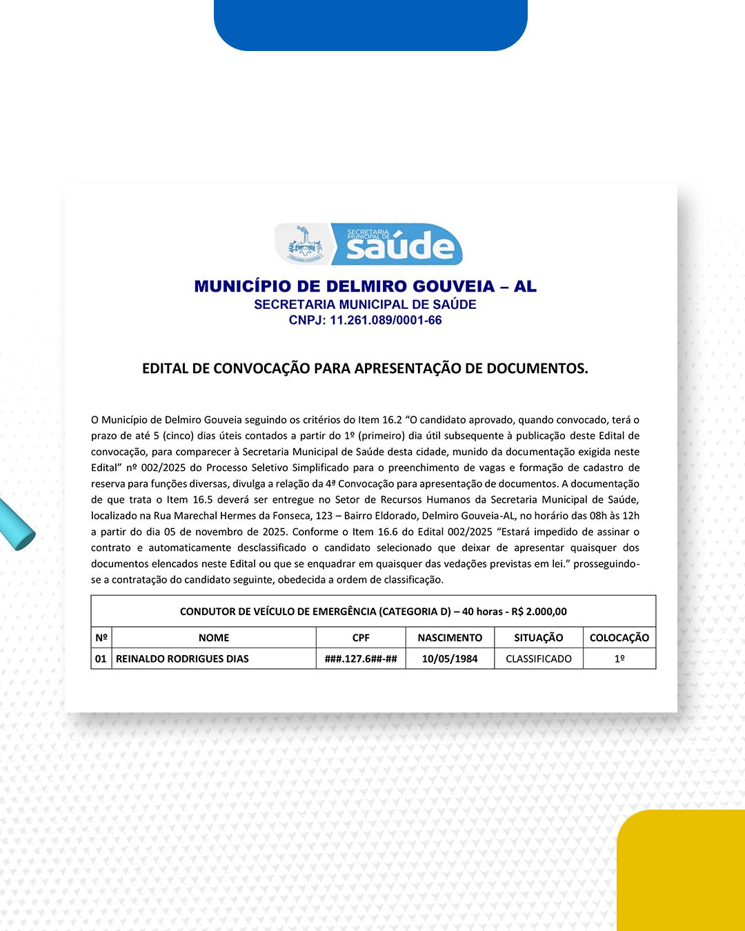 Foto: Prefeitura de Delmiro Gouveia.